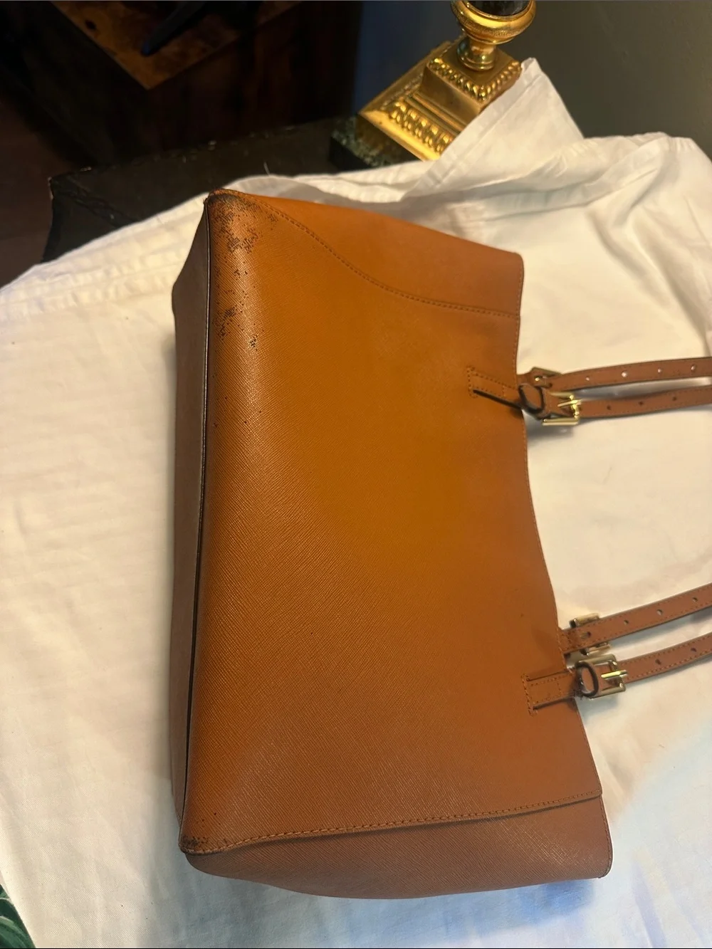 Tory Burch Cognac Leather Double-Handle Tote